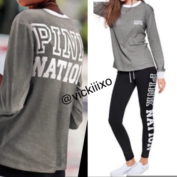 PINK Victoria’s Secret campus leggings & long sleeve tee - Picture 1 of 7